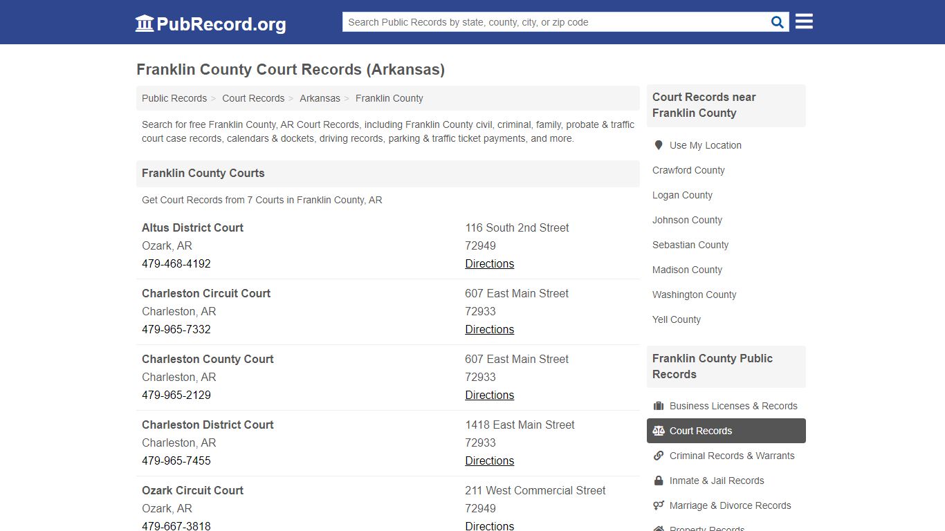 Free Franklin County Court Records (Arkansas Court Records)