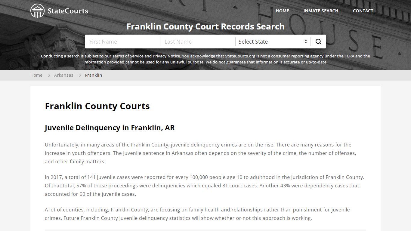 Franklin County, AR Courts - Records & Cases - StateCourts